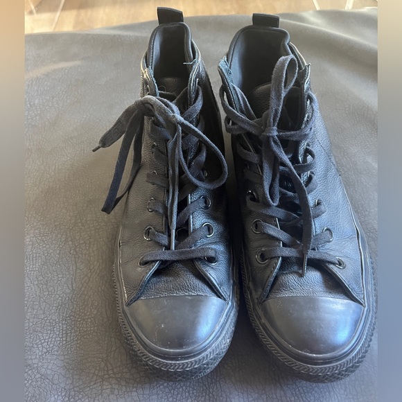 Converse Shoes - Converse All Star Black Leather high tops